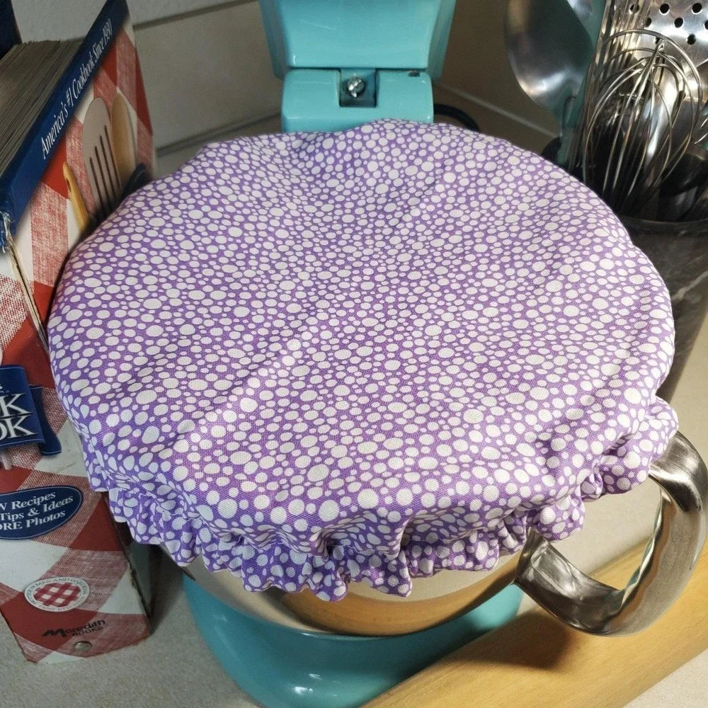 Dia De Los Muertos/‎ Purple White Dots Reversible KitchenAid Mixing Bowl Cover